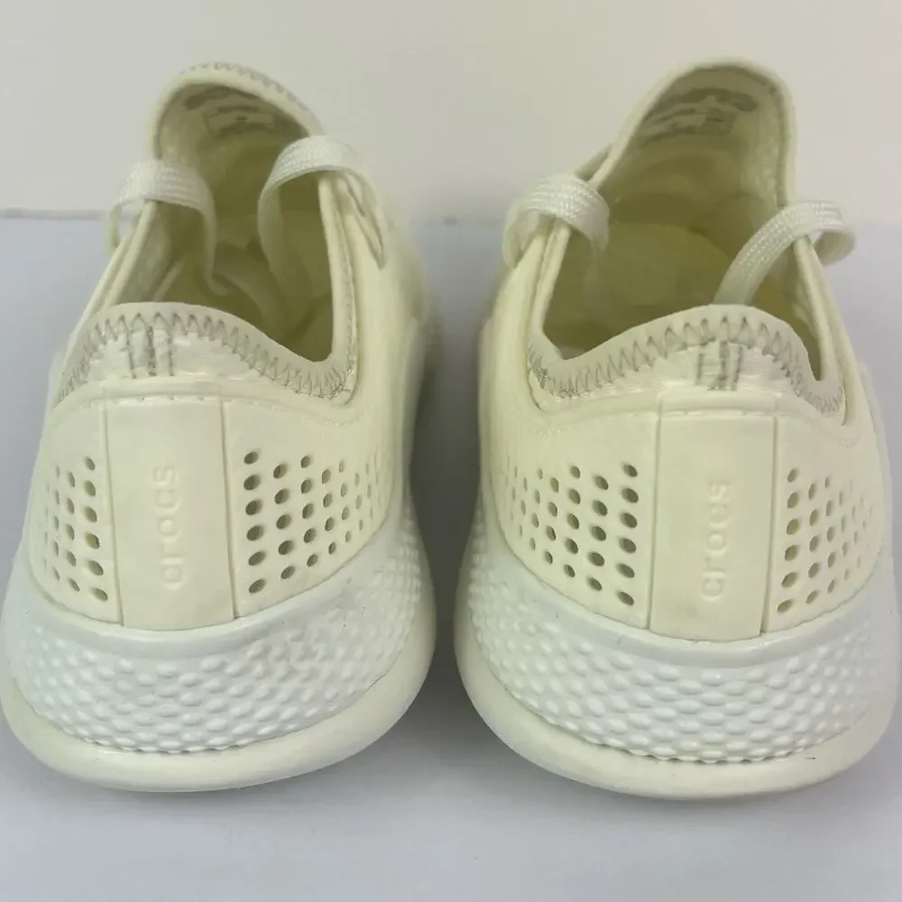 Crocs LiteRide Women’s Sneakers Almost White Size 9 Comfort Mesh Athletic Casual